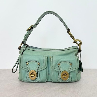COACH Shoulder Bag 65th Anniversary Legacy Turn lock Mint Green