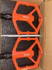 Neue WXM Aluminium Plattformpedale MTB Orange Flat Pedale Alu mit Pins