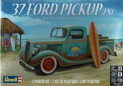 '37 Ford Pickup 2'N1 w/Surfboard 1/25 American Level