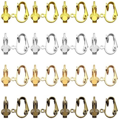 40pcs Clip-on Earrings Converter Components with Easy Open Loop Earring Clamp...