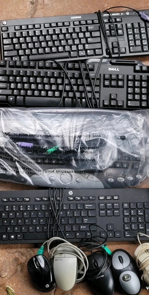 Vintage + USB Tastatur & Maus Posten Istzustand 14 Tastaturen 5 Mäuse PS/2, USB Wireless - Bild 2 von 4