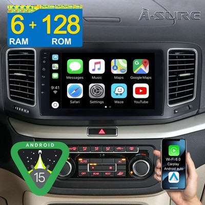 Android 15 Autoradio 6+128G Navi 8 Core Für VW Sharan 7N1 7N2 Seat Alhambra II