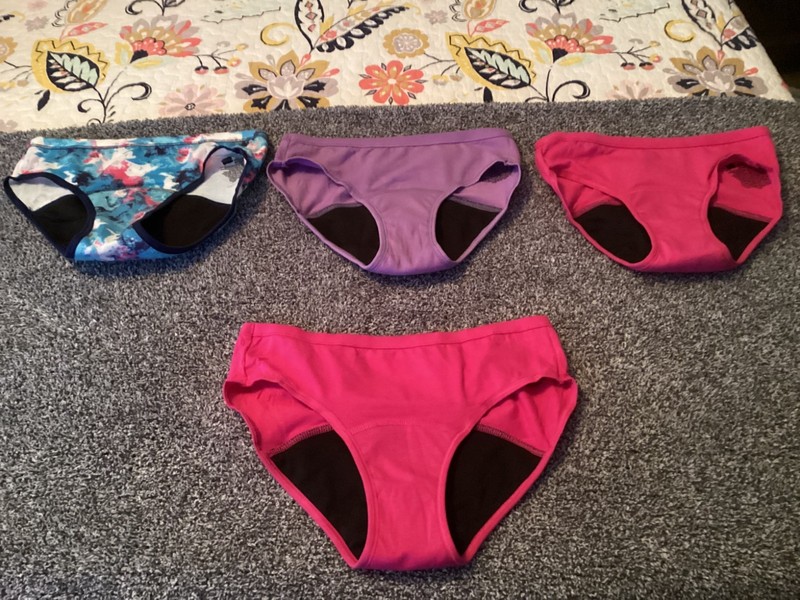 Hanes Comfort Period Panties Moderate Girl's (3) Size 12 & (1) Size 14 NWOT