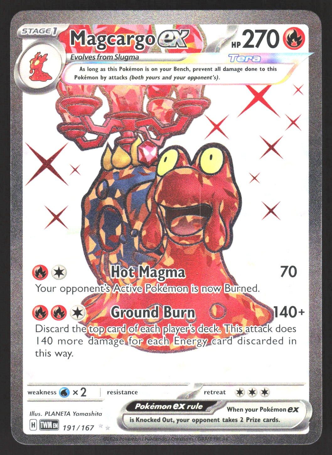 Magcargo ex 191/167 Holofoil Twilight Masquerade Near Mint