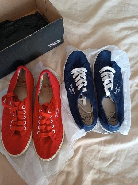 Women Pepe Jeans Loafers Red Denim 37