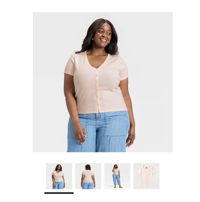 Women's Short Sleeve V-Neck Button-Down Shirt - Universal Thread - XS