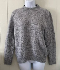 Aymara Baby Alpaca & Wool Soft Gray Pullover Jumper Sweater Size Medium EUC