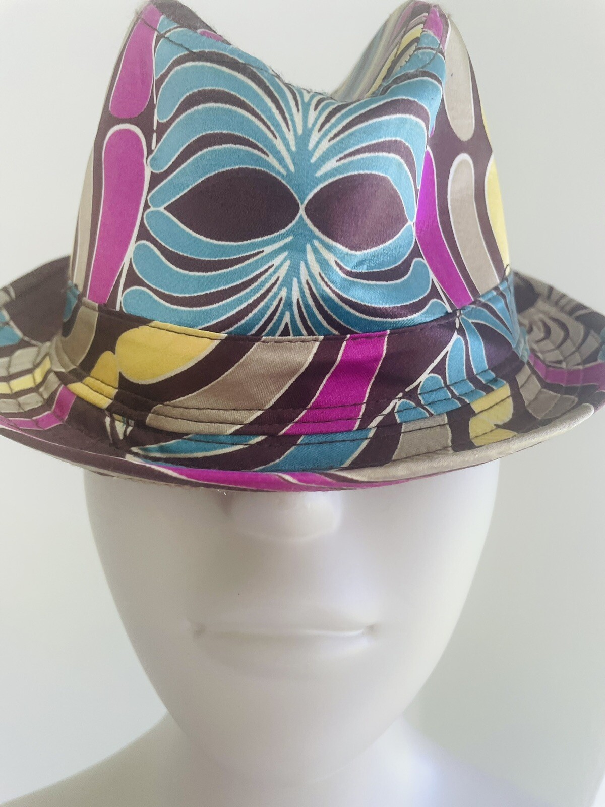 Colorful Designer Unisex Fedora Hat in Excellent Condition-image