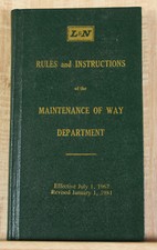 1981 Louisville Nashville Railroad Employees Rules Maintenance Way Department RR