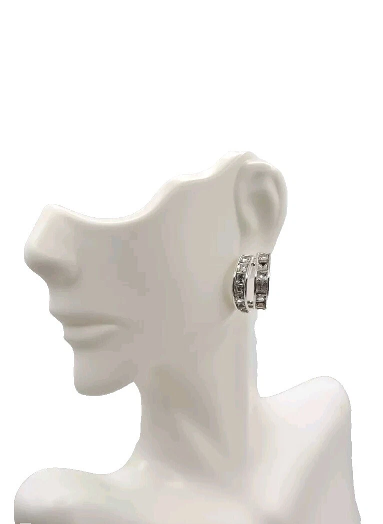 Piedra Swarovski Cristal plata plateado Pendientes de Moda