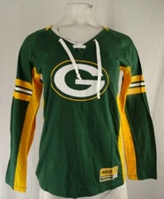 Green Bay Packers NFL Majestic Women's Lace-Up T-Shirt