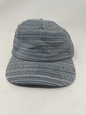 Vintage Goodfellow Mens Plaid Wide Cap One Size Polyester Blend Blue  White