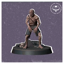 Zombie 2 | Necropolis | Vermillion |  Post Apoc D&D Wargaming 3D Printed Mini
