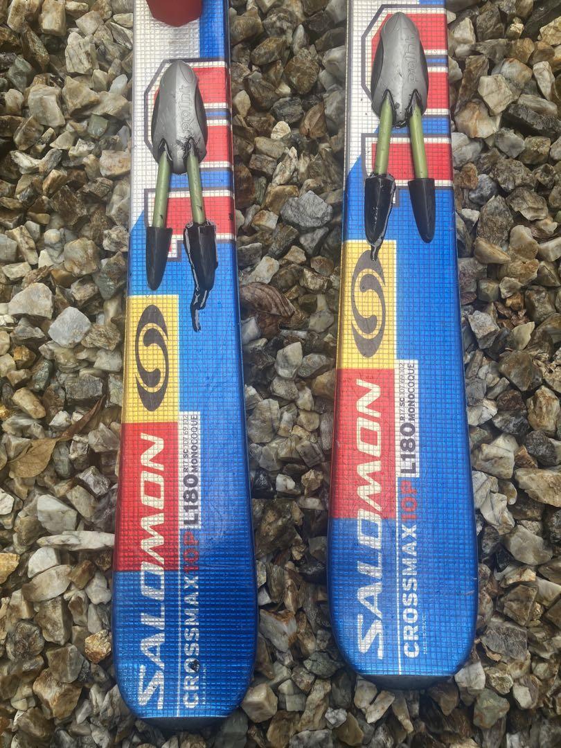 Salomon Crossmax set 3 pezzi L180 sci TECNICA scarponi da sci bastoncini custodia scarponi #