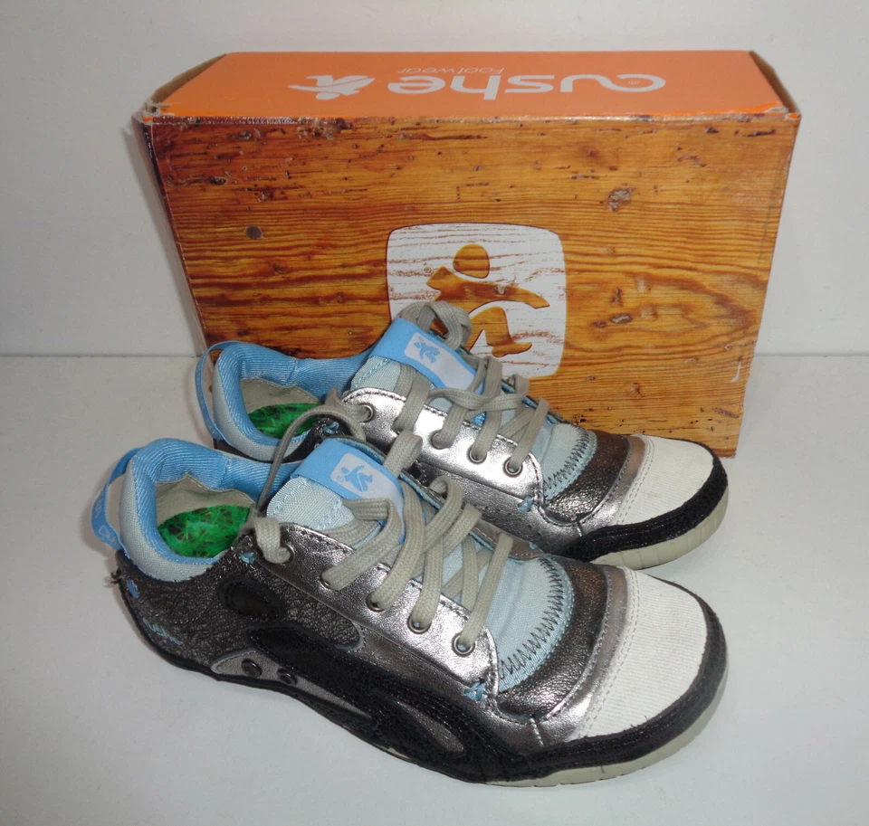 New Ladies Leather Silver Casual Trainers Womens Rare Shoes RRP £79 UK Size 5 - Image 3 of 4