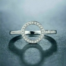1 Ct Round Cut Diamond Solitaire Engagement Ring 14k White Gold Finish Size J-T