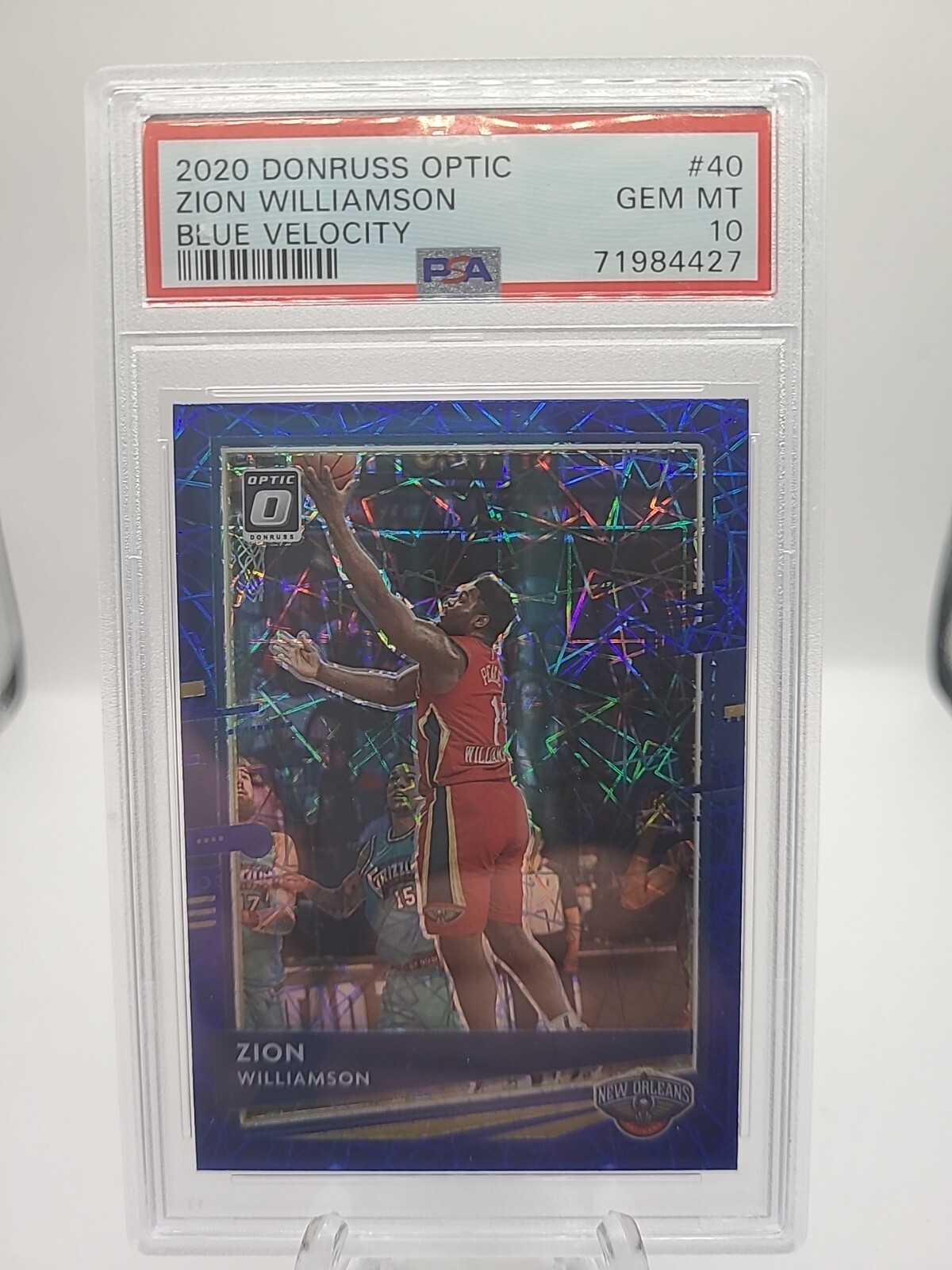 ZION WILLIAMSON 2020-21 Donruss Optic Blue Velocity #40 PSA 10 GEM MINT!