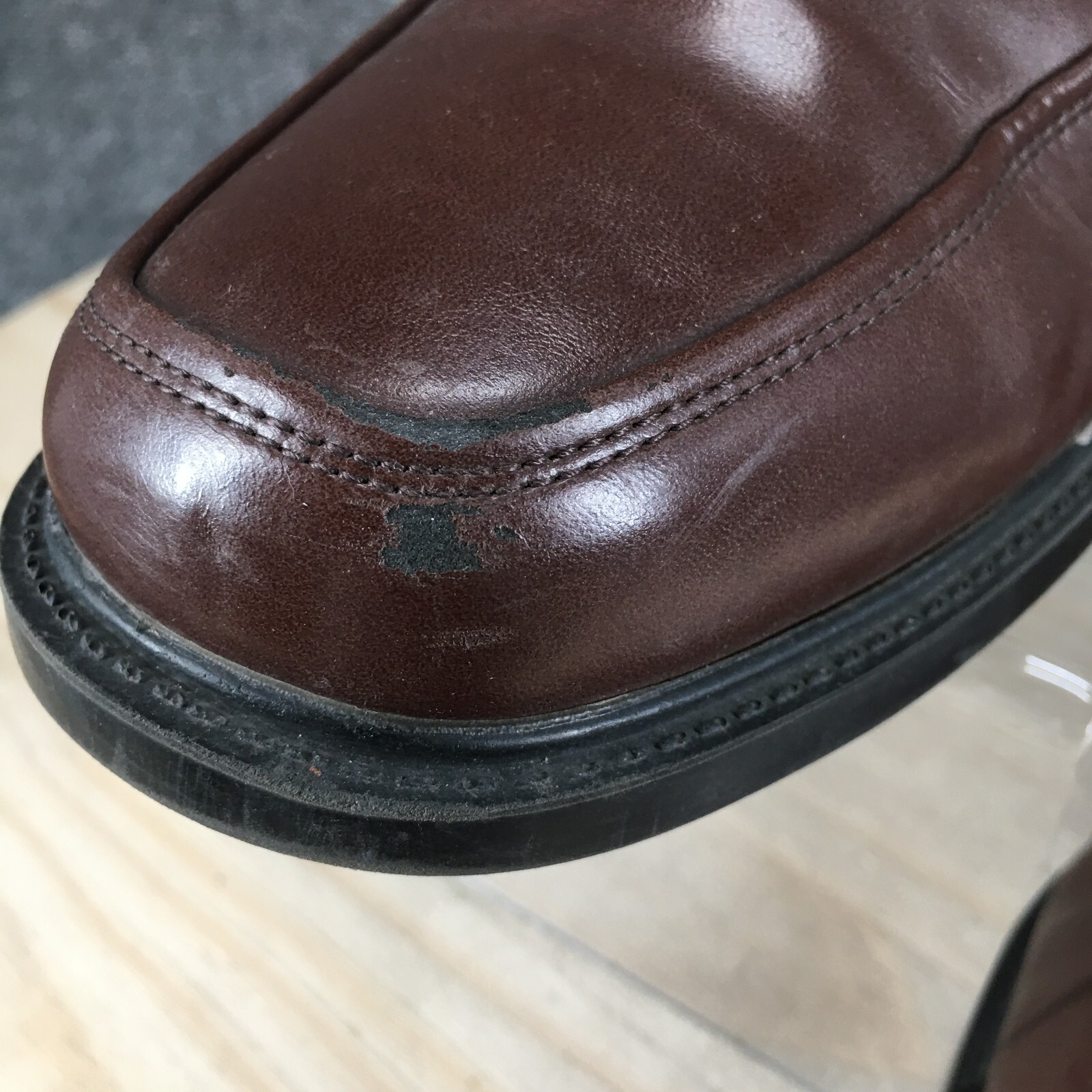 SAOLA Scarpe eleganti Croft & Barrow uomo 11M Oxford pelle marrone punta quadrata casual blocco