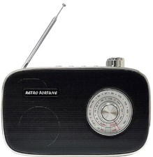 Black Classic AM FM Radio with Bluetooth Speaker and MP3 Player Capability