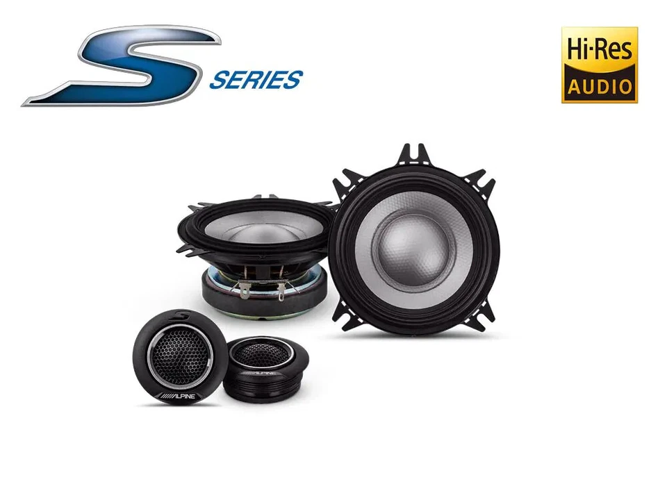 ALPINE 280W TOTAL 2WAY 4-INCH 10cm CAR DOOR COMPONENT SPEAKERS TWEETERS S2-S40C - Image 3 of 4