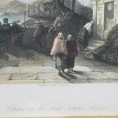 ANTICA STAMPA OLD PRINT Chapel in the Great Temple, Macao 1843 Engraved Starling - Imagen 2 de 5