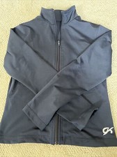 GK Elite Gymnastics Blue Girls Warm Up Full Zip Jacket Size Childs L 10/12