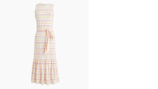 nwt J.CREW belted striped cotton knit ultra soft tank top maxi dress xs