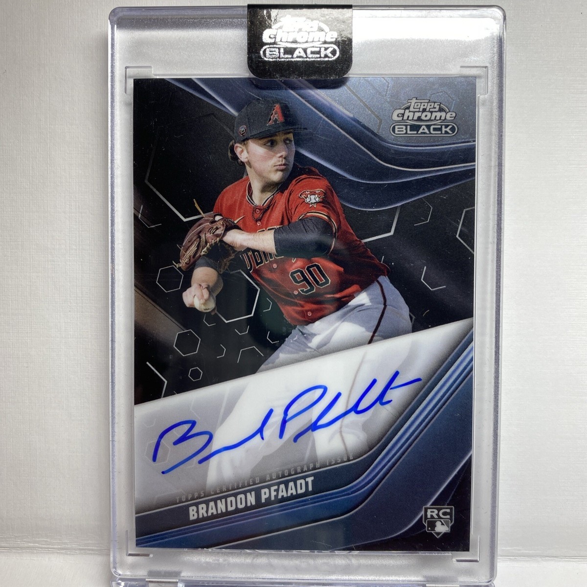 Brandon Pfaadt 2023 Topps Chrome Black Encased On Card Auto RC 