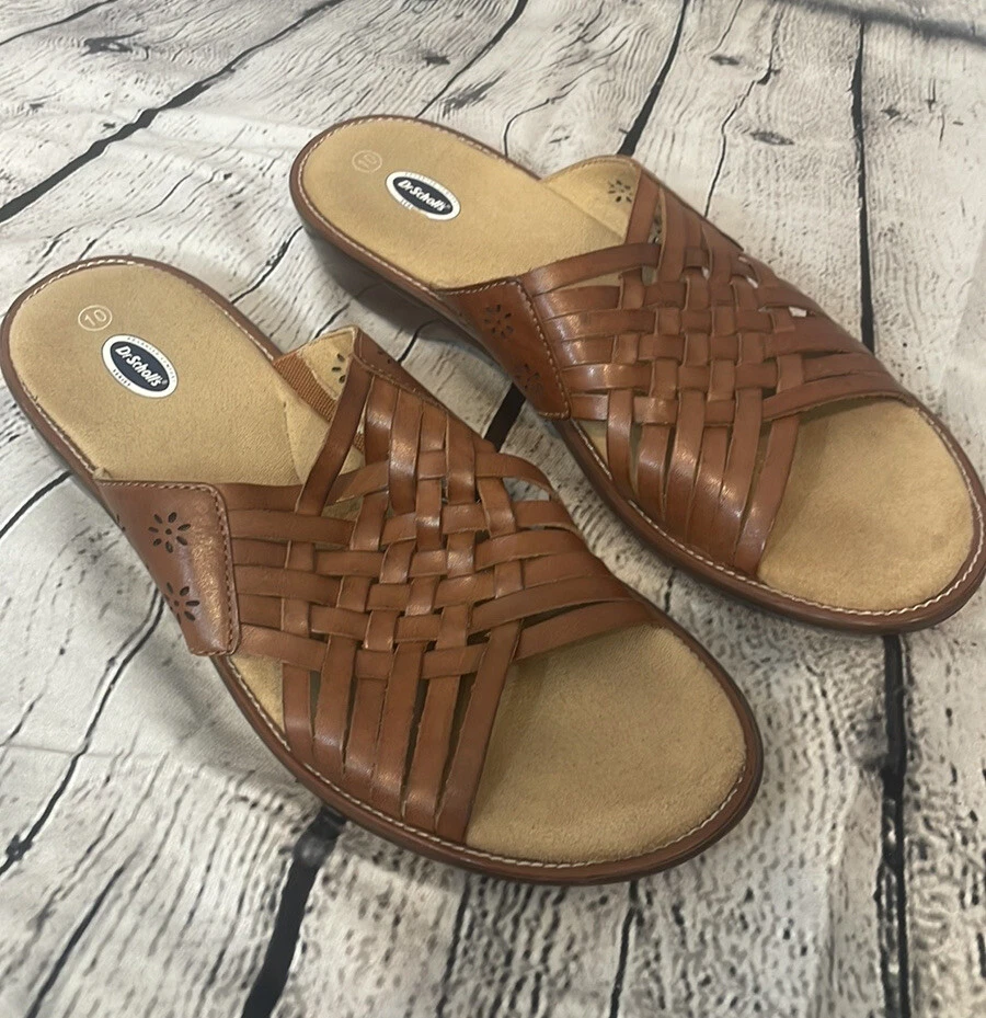 Dr Scholl s Addie Advanced Comfort Brown Leather Padded Footbed