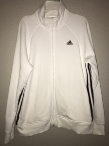 white and black striped adidas jacket