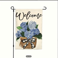 Welcome Spring  Summer - Double-Sided Garden Flag with Flowers, 12x18 Inch