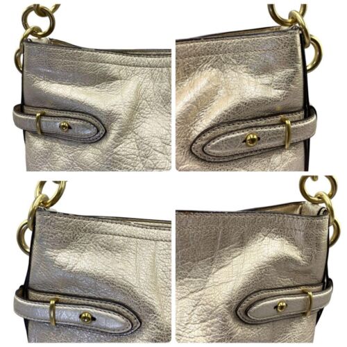 COACH 16422 Colette Metallic Gold Leather Shoulder Bag Hobo Style Elegant Design - Picture 12 of 14