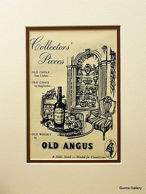Original 1950 Vintage Getränke mattiert Zeitschrift Werbung Scotch Whisky Old Angus