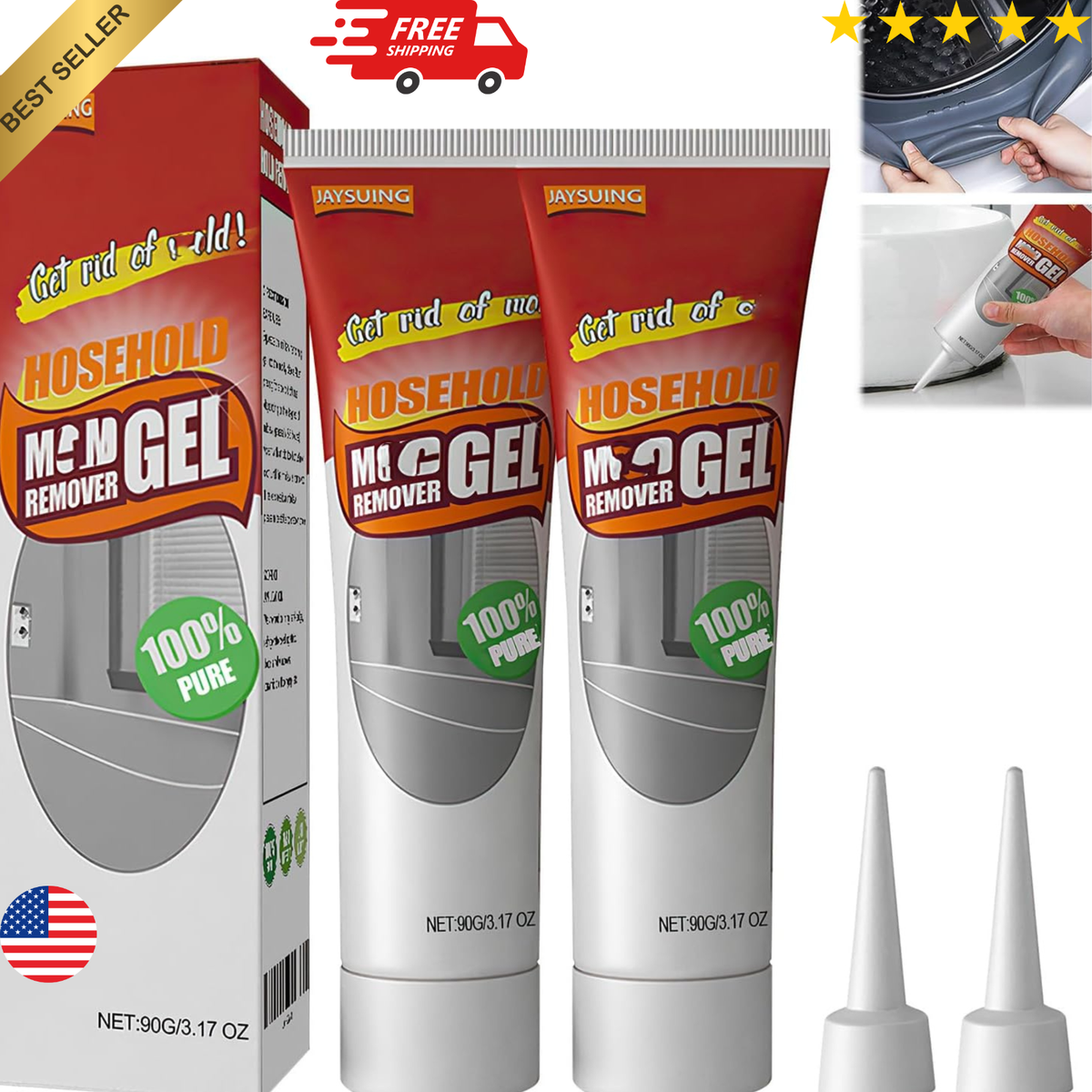 Nexa Nuroclean Remover Gel 2Pcs, Safe Tile Gap Cleaner for Bath