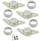 Empi 9620 Chrome Wheel Center Knock-Offs / 2 Spoke Spinners, Set Of 4