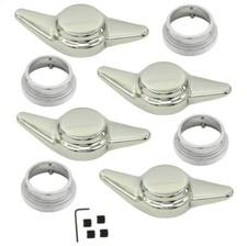 Empi 9620 Chrome Wheel Center Knock-offs 2 Spoke Spinners Set Of 4