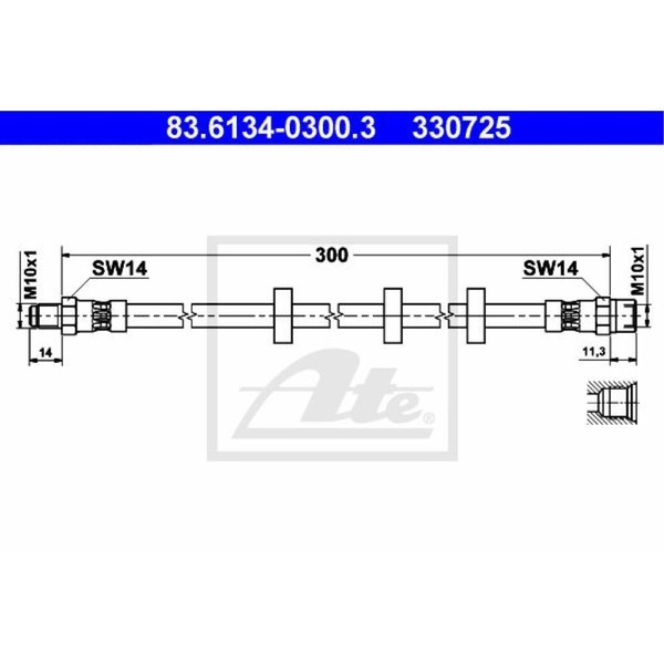 ATE Bremsschlauch Bremsleitung Hinten FüR Volvo 960 II Kombi V90 83.6134-0300.3-image