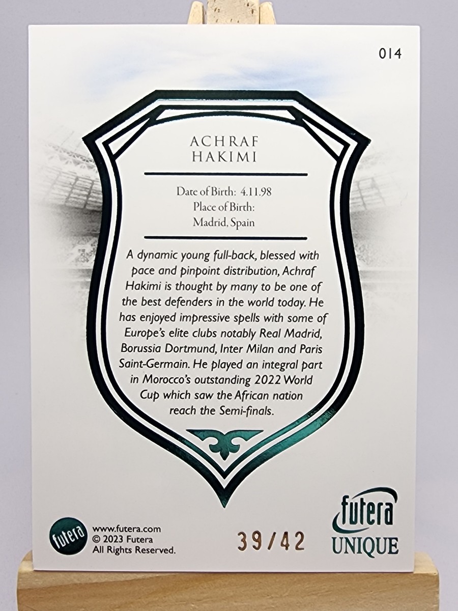 Achraf Hakimi 2023 Futera Unique World Football Turquoise #14 /42