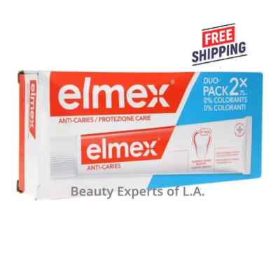 2 PACK Elmex Toothpaste Caries Protection, Prevents Tooth Decay 75ml EXP 07/28