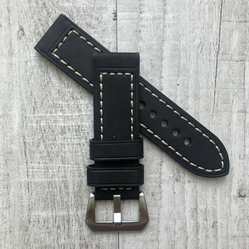 Per Officine Panerai Pam Luminor Marina 24mm Orologio pelle Nero Cinturino  | eBay