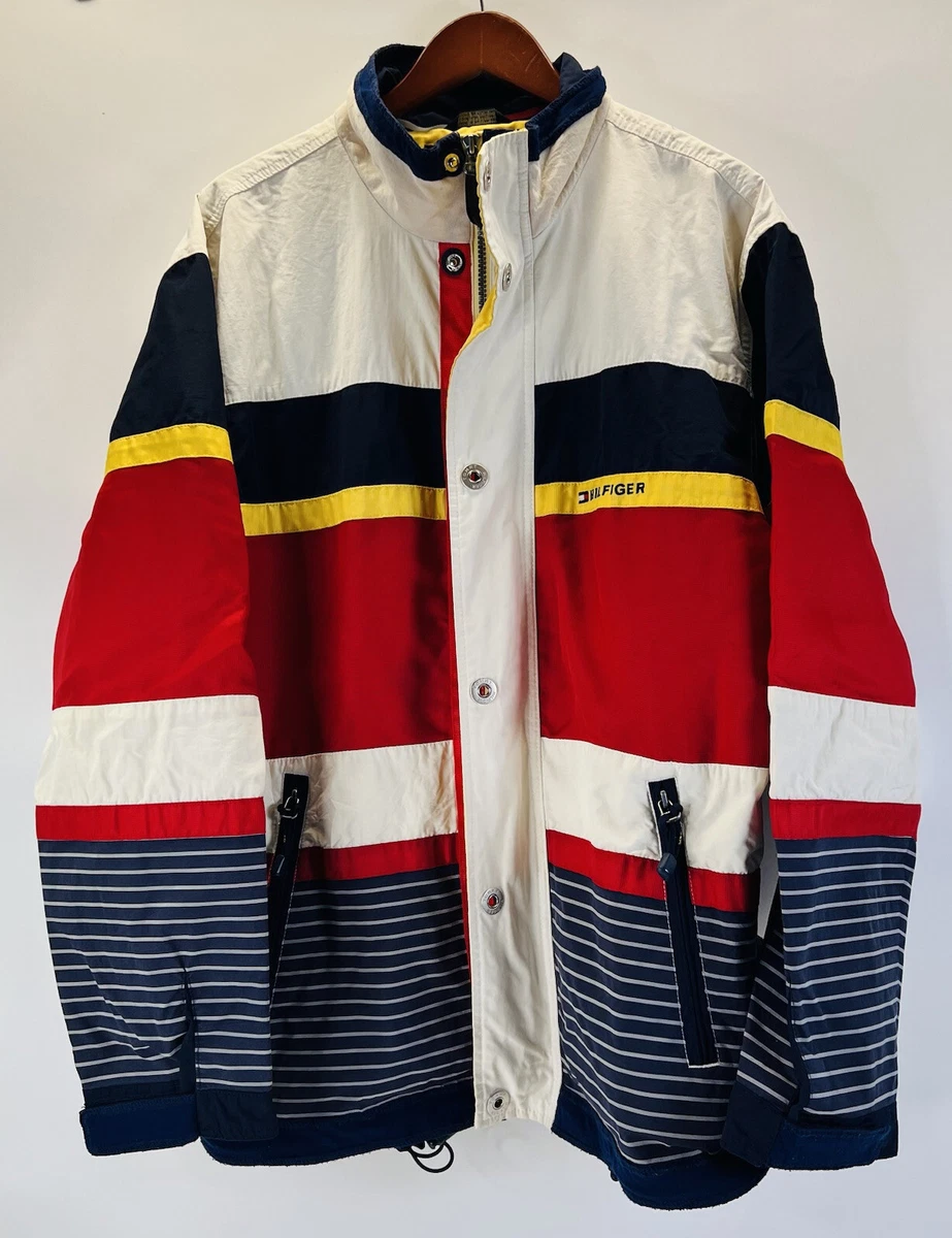 Vintage Tommy Hilfiger Sailing Gear Full Zip Wind Jacket Mens Size XL