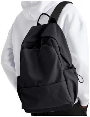Laptop Backpack for Women and Men, Waterproof Lightweight Travel Daily Black