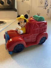 DISNEY MICKEY MOUSE FIRE ENGINE FIRE TRUCK LIGHTS SIREN SOUNDS, Untested
