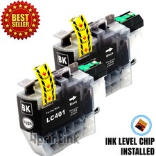 2pk LC401 Black Ink Cartridges for Bro MFC-J1010DW MFC-J1012DW MFC-J1170DW