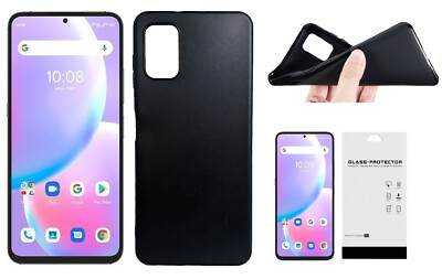 FOR UMIDIGI A11 Pro Max Slim TPU Skin Cover Phone Case + Tempered Glass