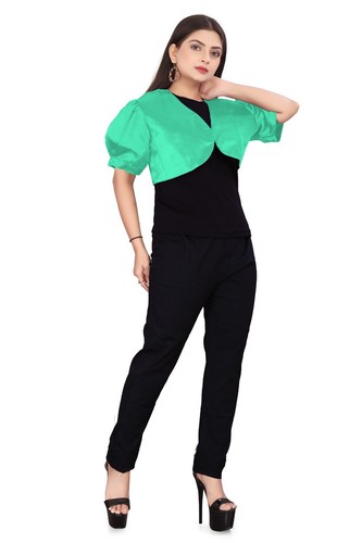 Satin Cropped Bolero Koti Kurzarm Damen Bolero Cardigan Bolero Jacke S109 - Bild 184 von 210