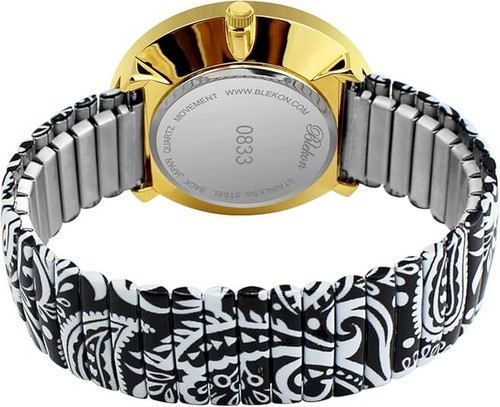 Blekon Damen-Armbanduhr XL 41mm Floral, Stretchband - Bild 38 von 39