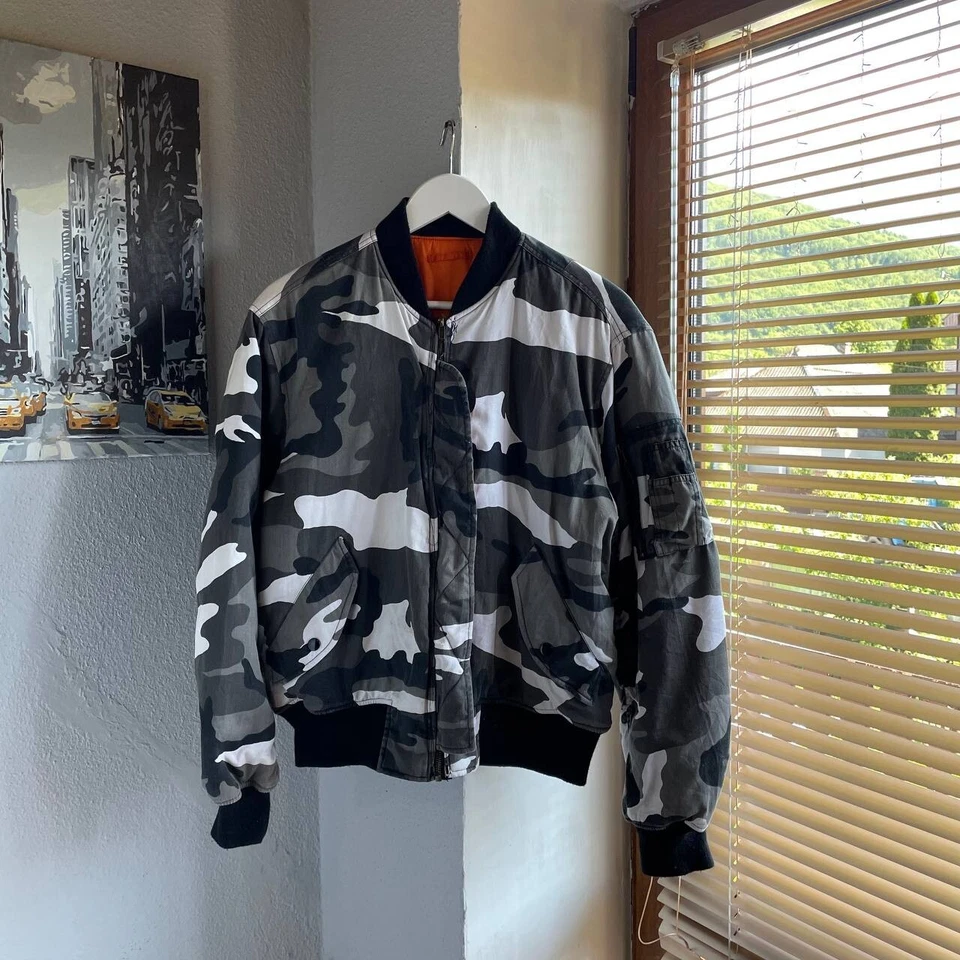 Vtg MA-1 Camo USAF Bomber Jacket Raf Style - Image 3 of 4