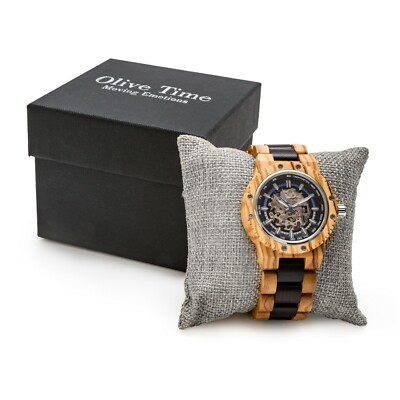 Armbanduhr Automatik Olivenholz. Made in Italy. Geschenkidee