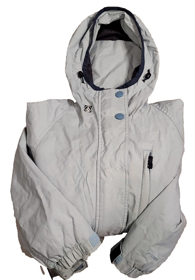 VOLCOM Lt Azul Pesado Cálido FELPA FORRADO DE LANA INVIERNO Esquí Snowboard Abrigo Mujer S